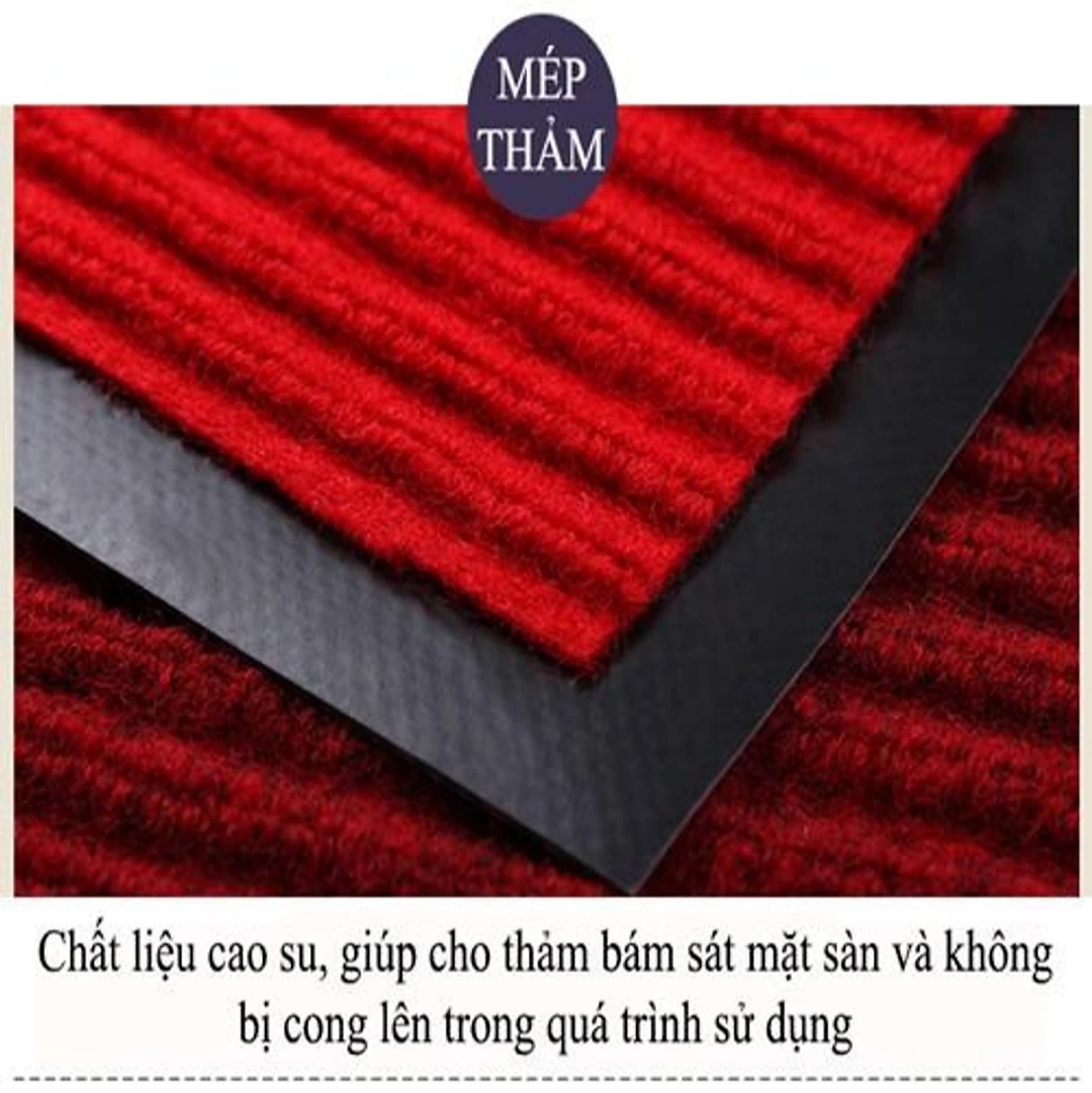 Thảm chùi chân Cao Cấp đế chống trượt dạng sọc Stripmate Màu Xám đen / Xám đỏ kT 40 x 60 cm