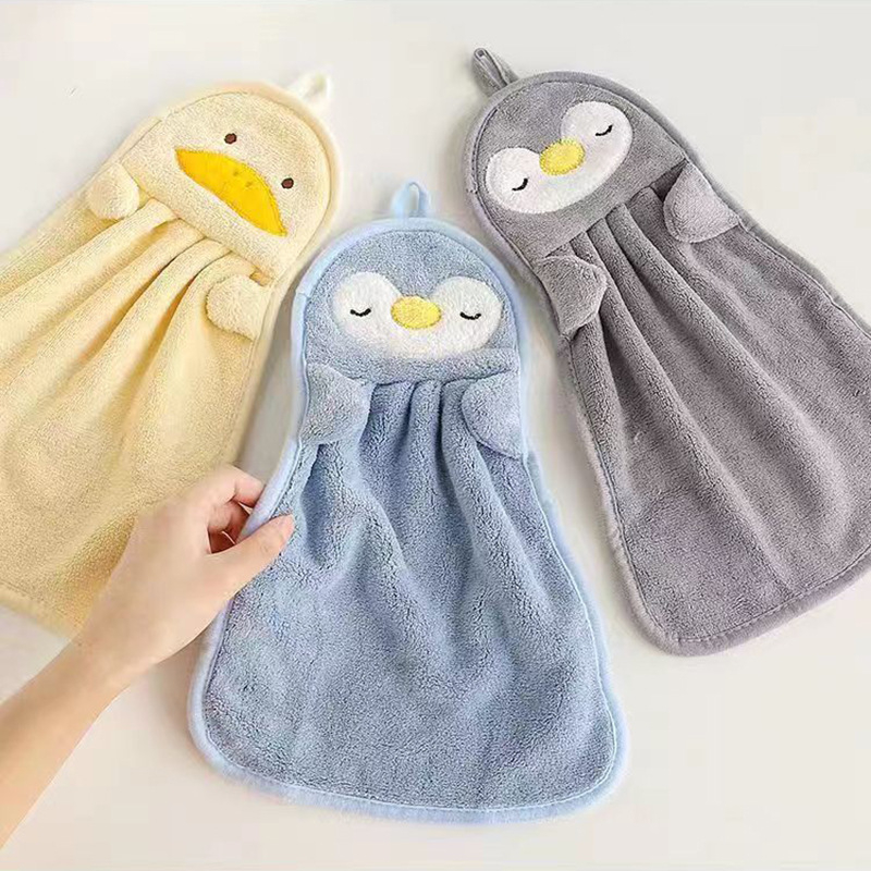 Khăn Lau Tay Hình Thú Treo Tường Mềm Mại Thấm Hút Tốt