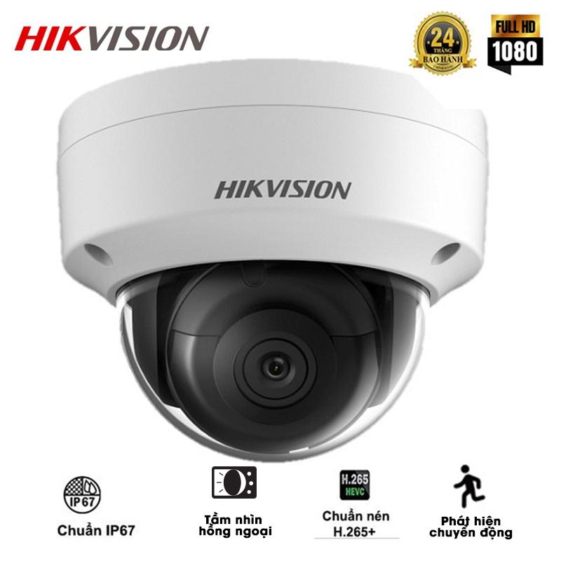 Camera IP bán cầu Dome DS-2CD2121G0 HIKVISION Poe ngoài trời và trong nhà.Chuẩn nén H.265+,Chống ngược sáng - Hàng Chính Hãng