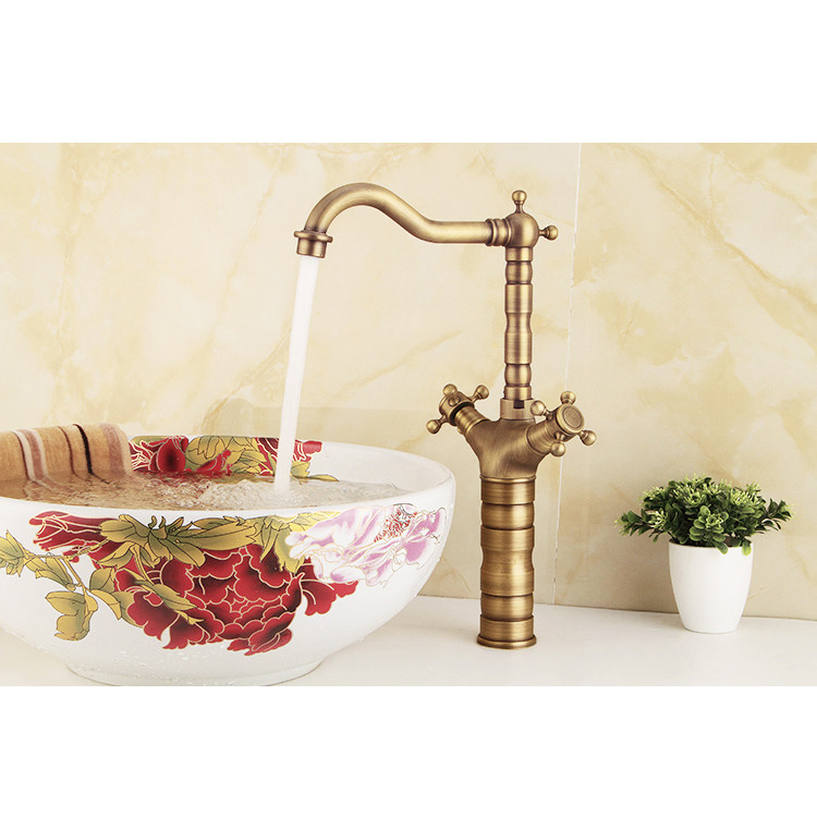 Vòi rửa lavabo đồng nghệ thuật VOI0018– Phong cách vintage độc đáo