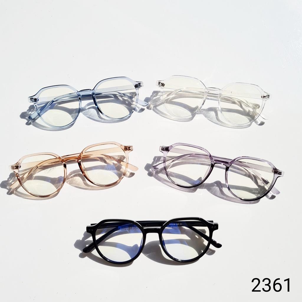 Kính mắt nam nữ LILYEYEWEAR nhựa dẻo mắt tròn đa giác màu sắc thời trang 2361