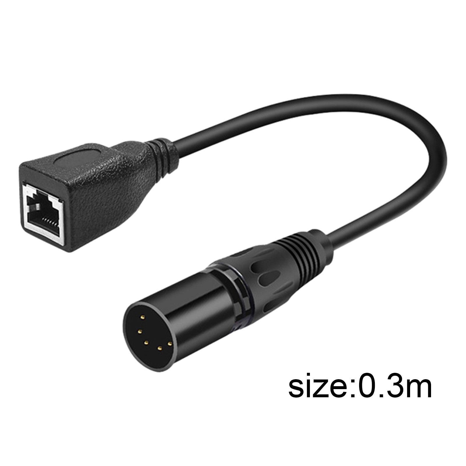 5 Pin XLR to audio Extension Cable Network Connector Cable Wire 30cm