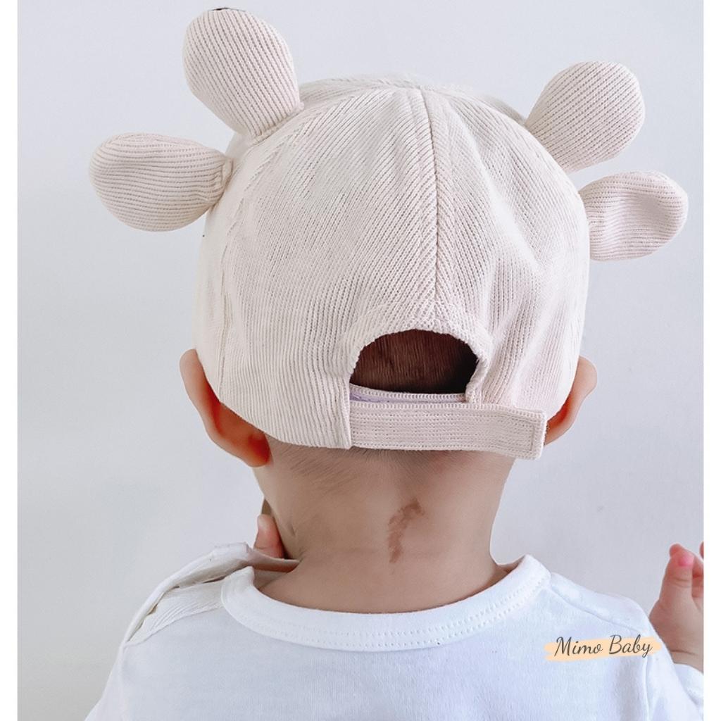 Mũ lưỡi trai mềm tai hươu họa tiết con vật dễ thương cho bé MH127 Mimo Baby