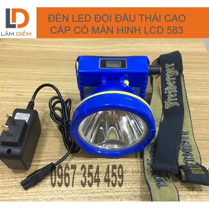 Đèn led đội đầu pin sạc USB siêu bền có màn hình LCD 583 - 200W