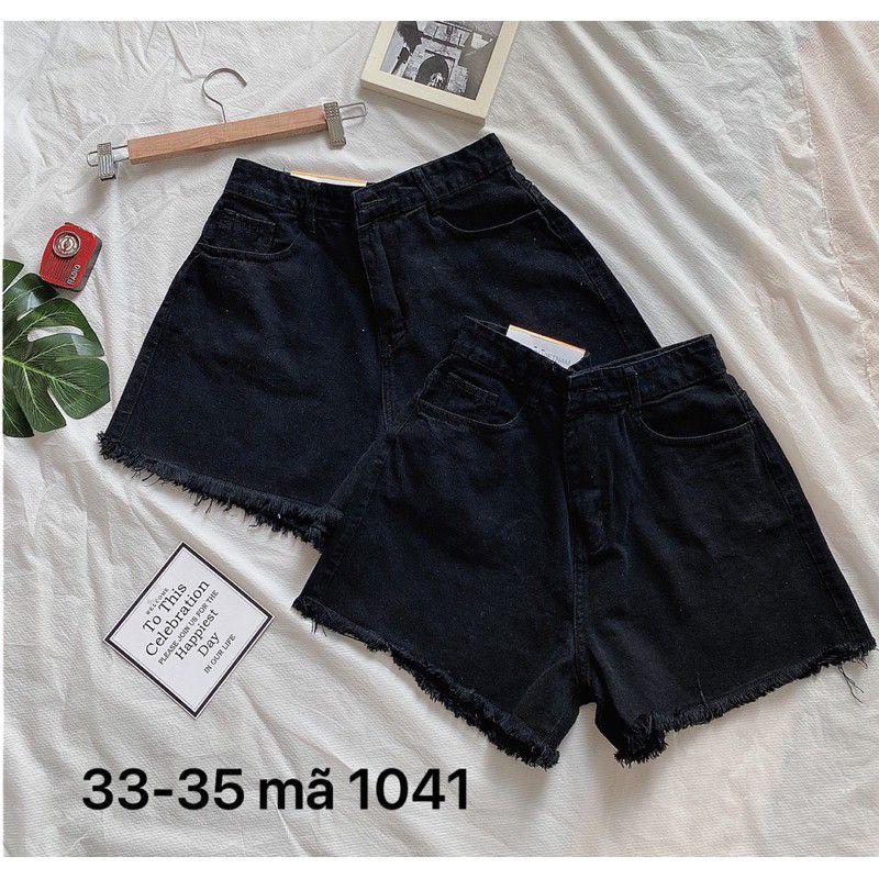 QUẦN SORT JEAN ĐEN TRƠN BIGSIZE LƯNG CAO SIU XINH