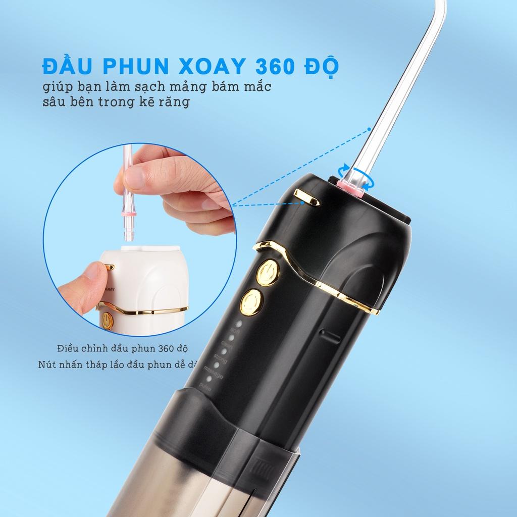 Máy Tăm Nước Du Lịch Cao Cấp WaterPush CY-1904 Black-Siêu nhỏ gọn-1 đổi 1 Online trong 12 tháng