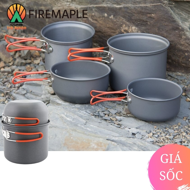 COMBO Nồi Nấu Ăn 4 Trong 1 Fire Maple FMC-208 Gọn Nhẹ Tiện Lợi Chuyên Dụng Cho Du Lịch, Dã Ngoại Cắm Trại