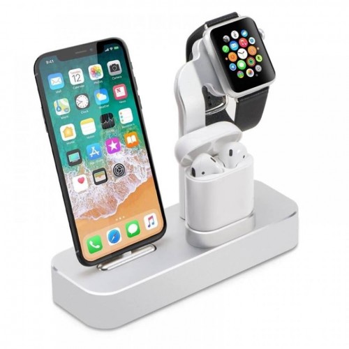 Dock sạc 3in1 dành cho iPhone, Apple Watch, Airpods nhôm nguyên khối Coteetci - Hàng chính hãng