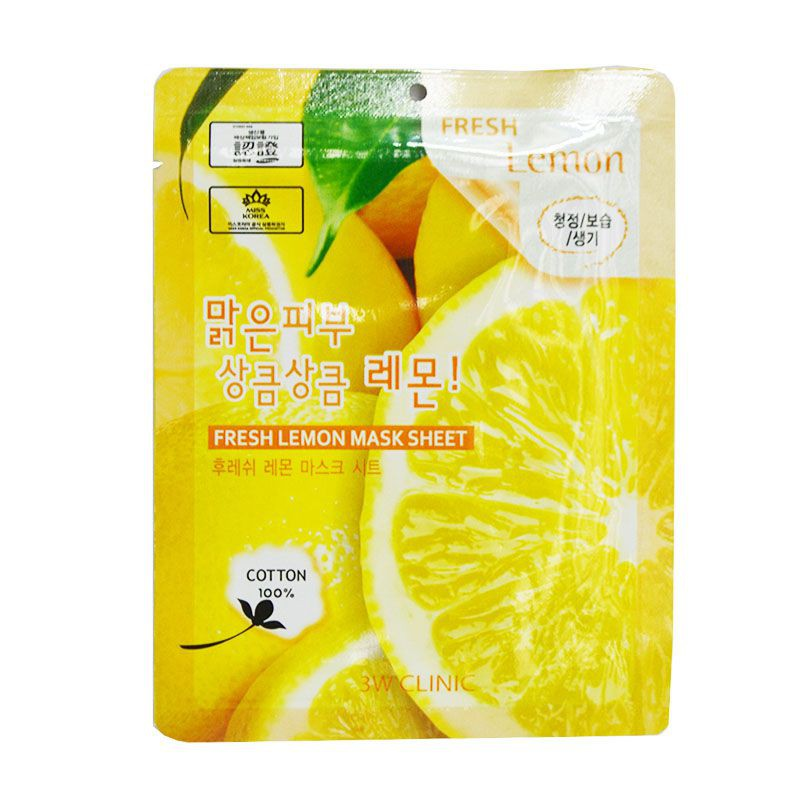 Mặt nạ chiết xuất từ chanh 3W CLINIC FRESH LEMON MASK SHEET 10 miếng/hộp