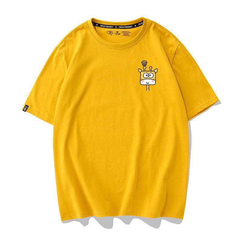 Áo Thun Nữ Tay Ngắn Icon Họa Tiết Hươu Cao Cổ  Hàn Quốc - Unisex - Cotton - Mã AT026