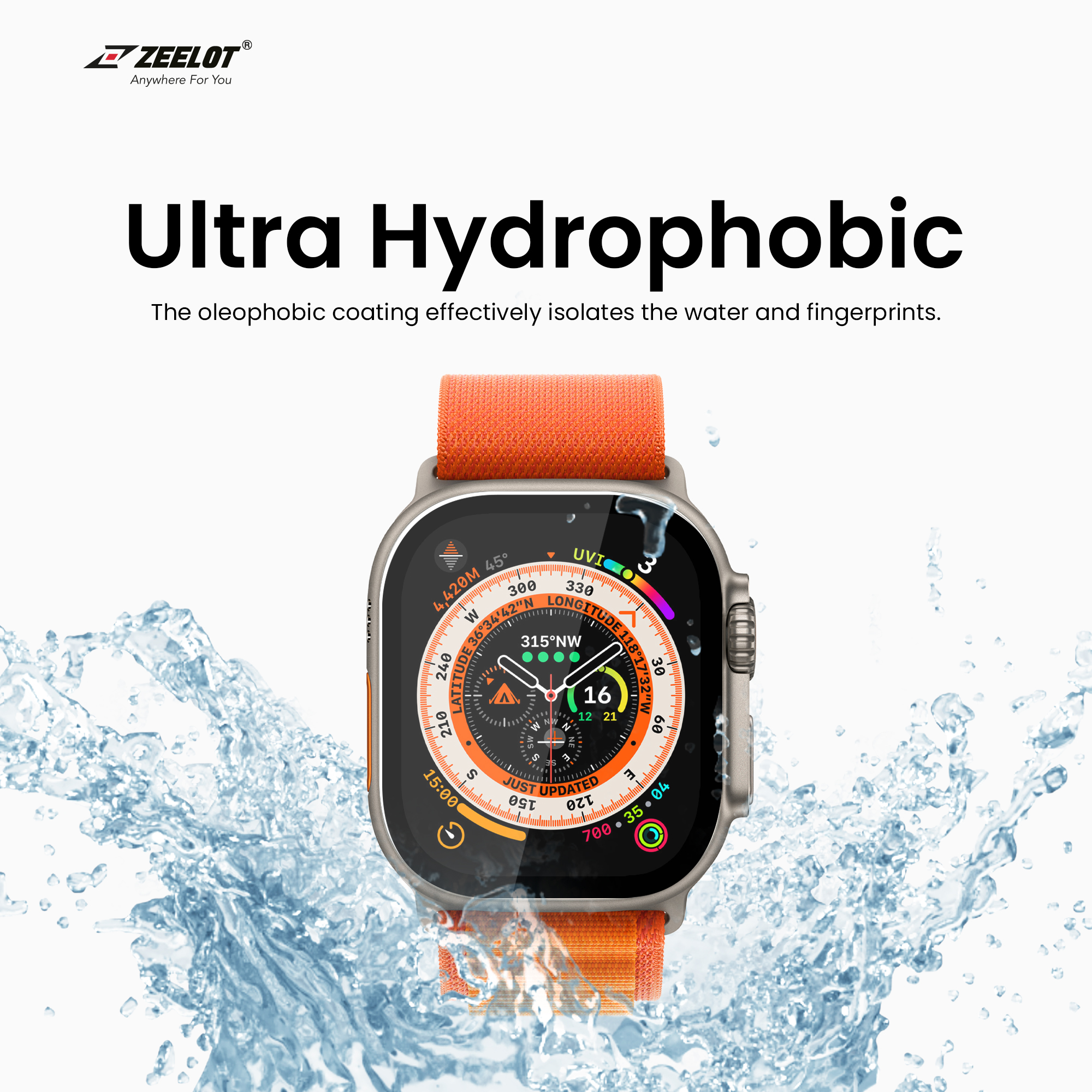 Miếng Dán Cường Lực Zeelot Dành Cho AppleWatch Ultra 49mm, PIshield 2.5D PureGlass - HÀNG CHÍNH HÃNG