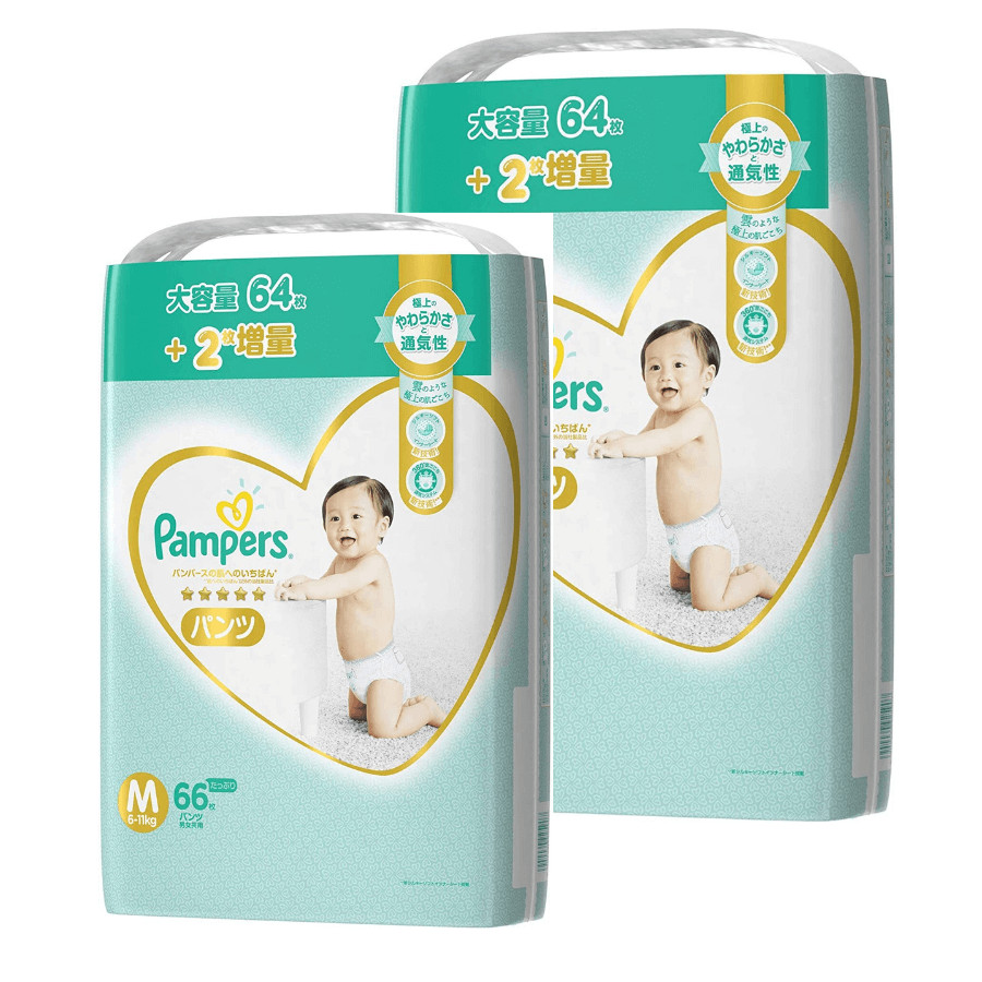 [Combo 2] Bỉm - Tã quần Pampers Premium New size M 66 miếng (Cho bé 6~11kg)