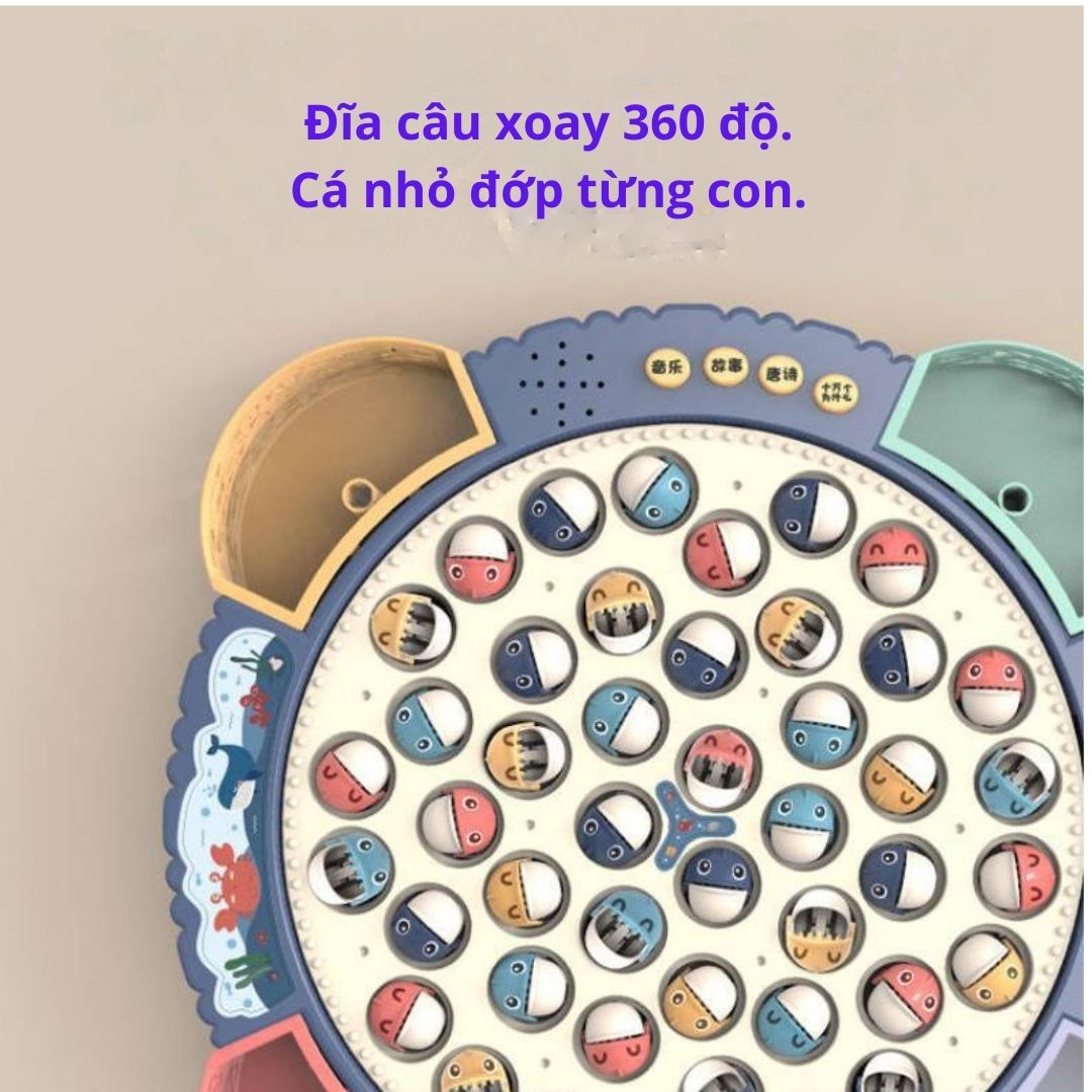 Bộ đồ chơi câu cá có nhạc trẻ em Tặng kèm pin - Trò chơi giáo dục cho bé trai và bé gái