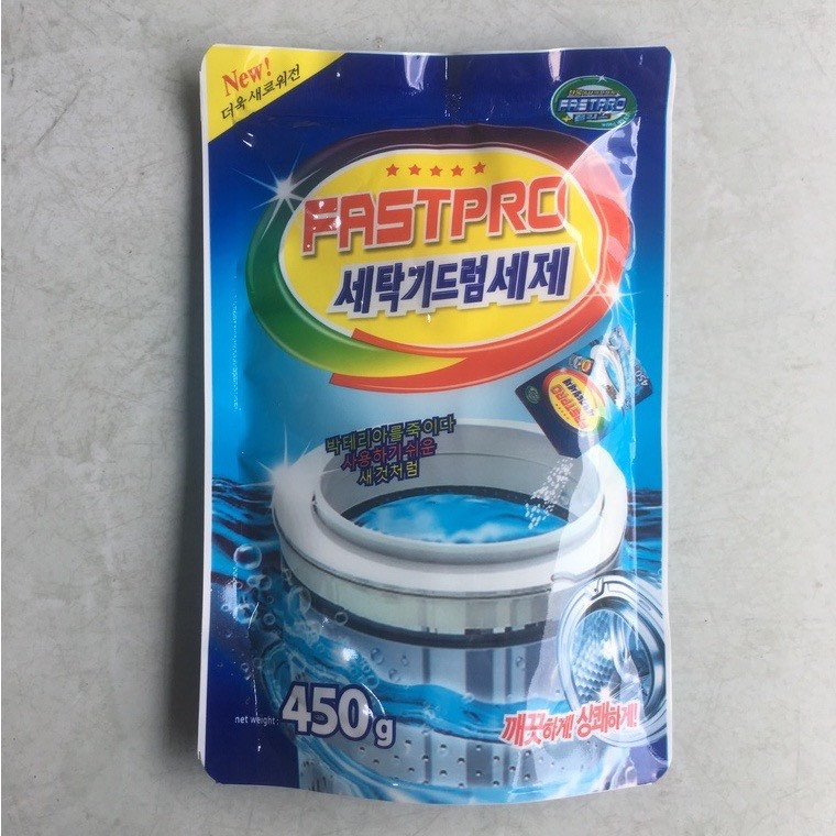 Vệ Sinh Máy Giặt, Bột Tẩy Lồng Máy Giặt Hàn Quốc Gói 450G - Siêu Tiện Dụng Dành Cho Máy Giặt