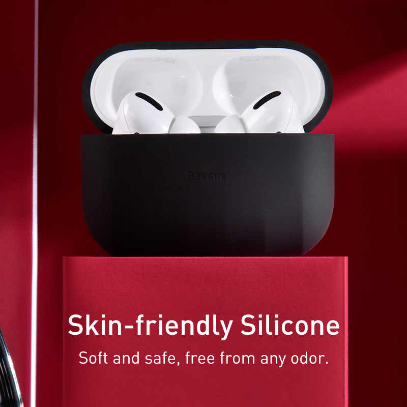 Bao case chống sốc silicon siêu mỏng cho tai nghe Apple Airpods Pro hiệu Baseus Shell Pattern (Mỏng 0.8mm, bảo vệ toàn diện, vật liệu cao cấp) - Hàng nhập khẩu