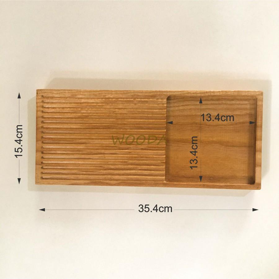 Khay Gỗ Phục Vụ Có Rãnh Bằng Gỗ Tần Bì