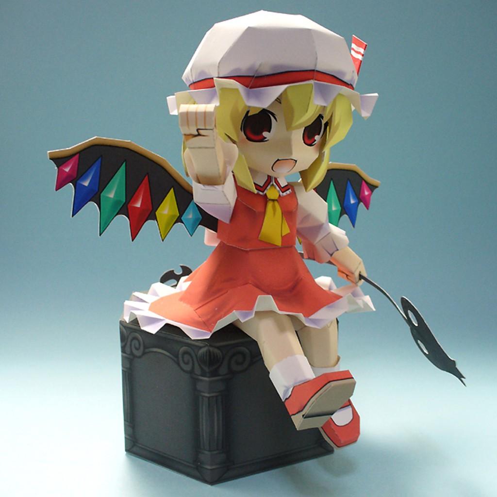 Mô hình giấy Anime Game Chibi Remilia Scarlet va Flandre Scarlet - Touhou Project