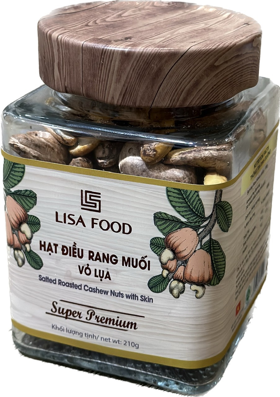 Lisa Food - Hạt điều Vỏ Lụa - Super Premium - Hũ 210gr