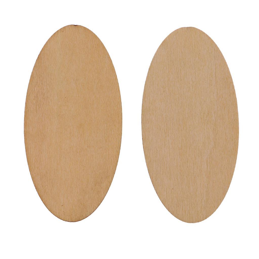 3-4pack Natural Wood Pieces - Unfinished Wooden Cutouts Disc 60 x 30 mm - 20 pcs