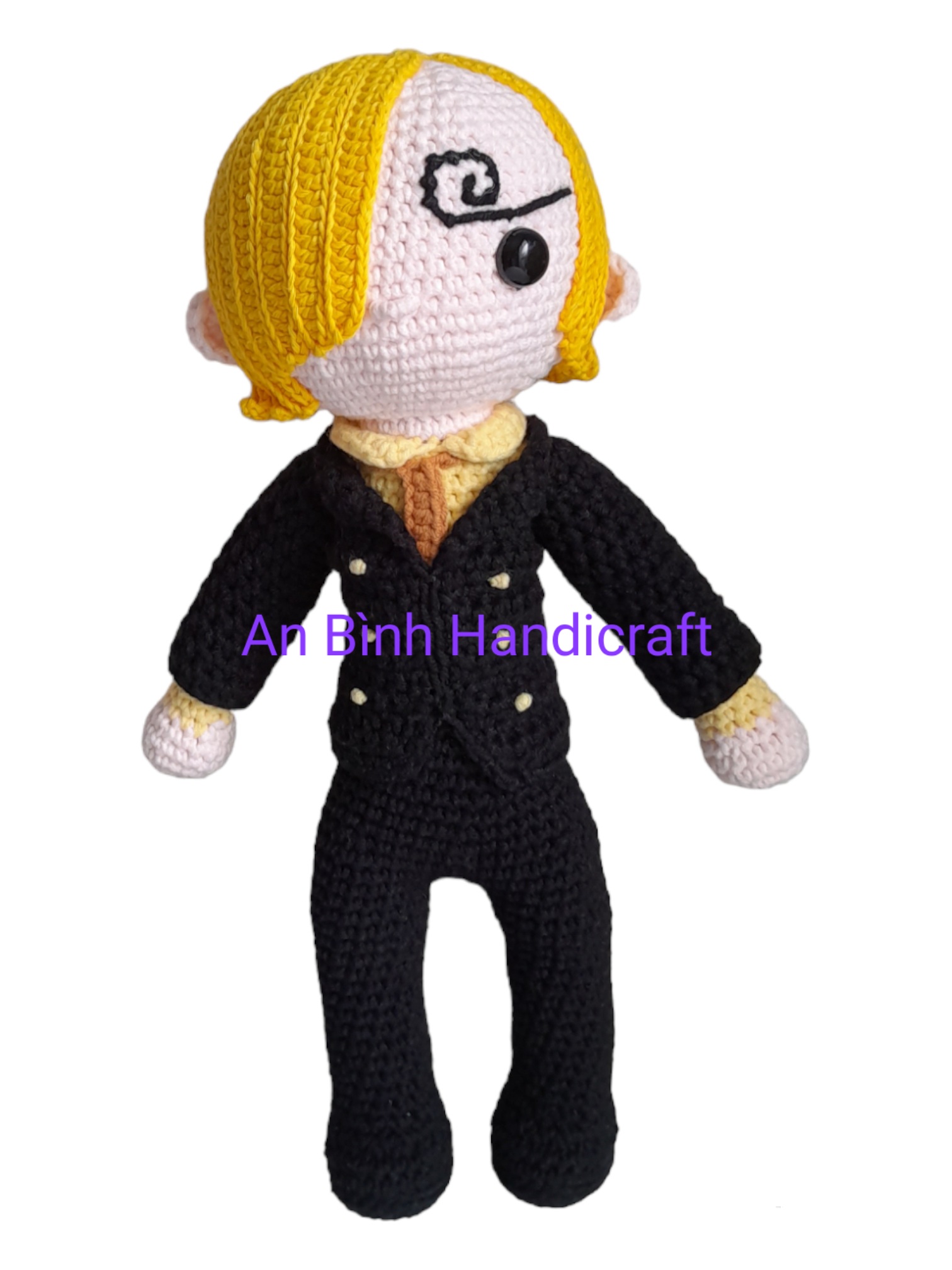 Sanji One Piece bằng len nhồi bông thủ công handmade, mô hình nhân vật trong phim truyện anime