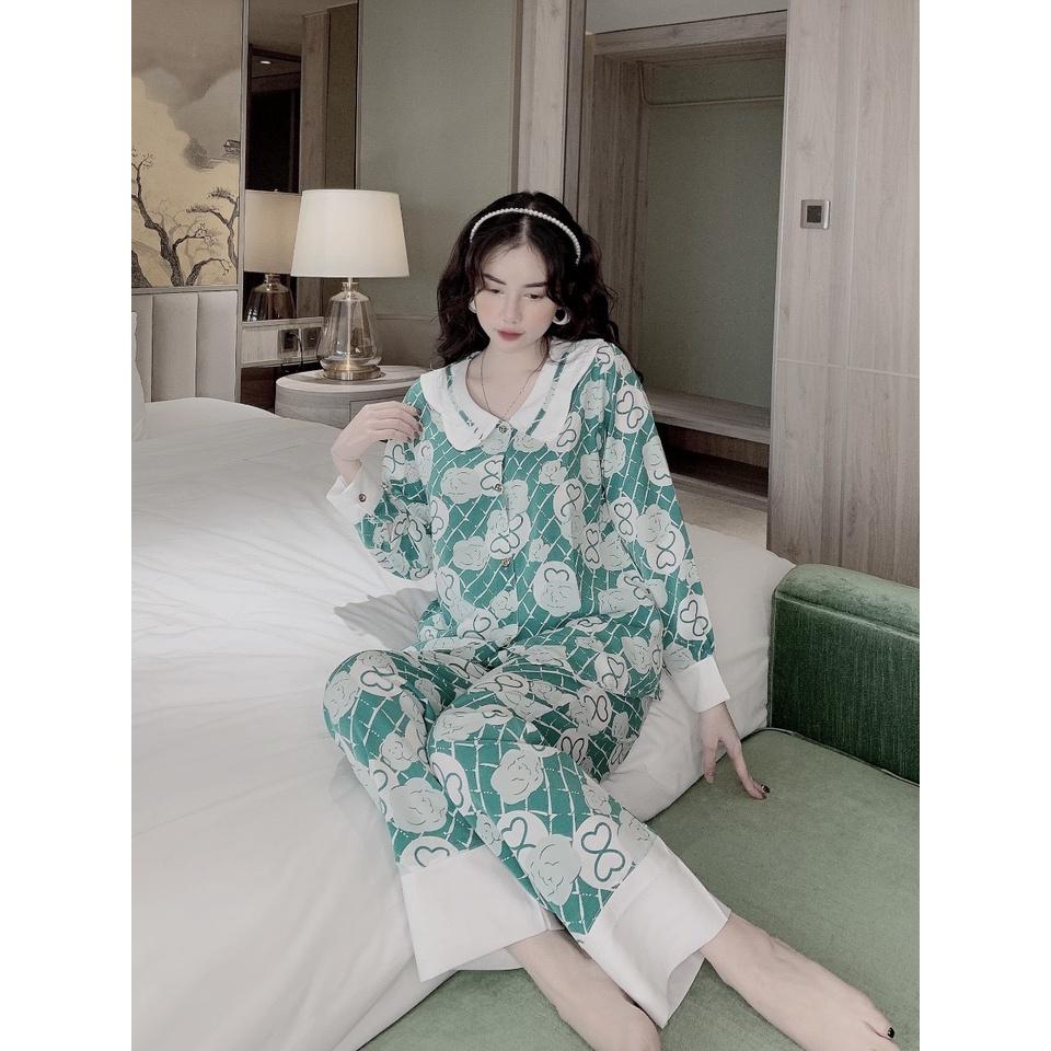 ️️ PYJAMA CAO CẤP ️️Đồ ngủ pyjama lụa satin cao cấp ️️️ Đồ ngủ lụa free size 60kg