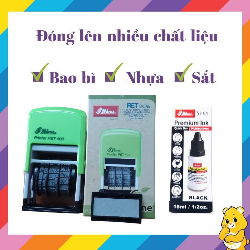Combo dấu Shiny PTE-400 đóng bao bì ( Dấu CD + lọ mực chuyên dùng)