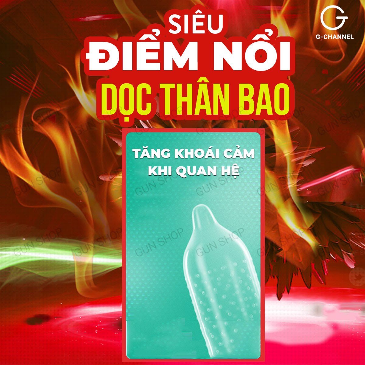 Bao cao su Condom Muaisi siêu điểm nổi, nóng ấm - Hộp 10 cái | GUNSHOP VIỆT NAM