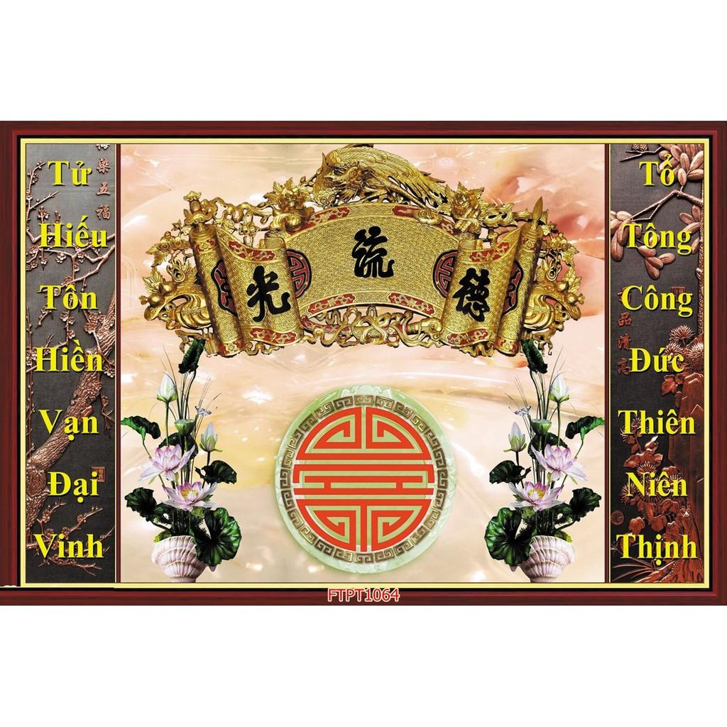 Tranh dán tường Tranh phòng thờ sức khỏe tài lộc, Tranh dán tường 3d hiện đại tích hợp sẵn keo - Mẫu 7,60cm x 90cm