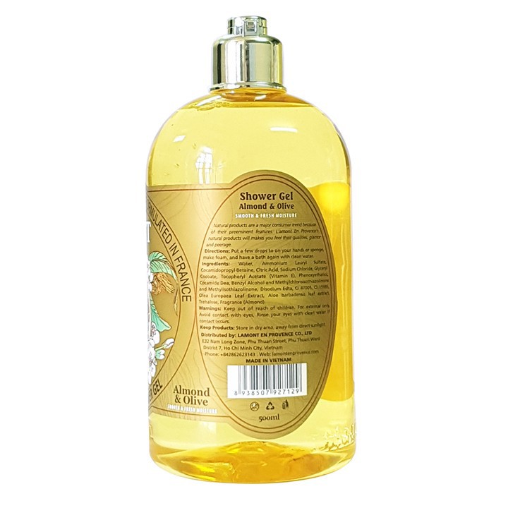 Combo Sữa Tắm L'AMONT Almond & Olive Shower Gel (500ml) Và Sữa Dưỡng Thể L'AMONT Almond & Olive Body Lotion (250ml)