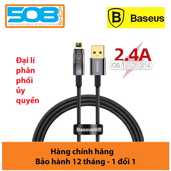 Cáp sạc nhanh Tự Ngắt 2.4A Gen2 Baseus Explorer Series cho iP/i-P-ad - Hàng chính hãng
