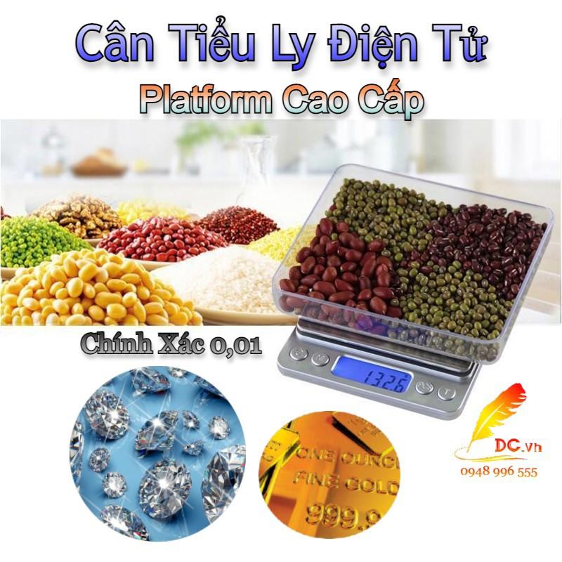 Cân Tiểu Ly Điện Tử Platform Cao Cấp Cân Điện Tử Mini Inox I-2000 Độ Chính Xác 0.01g