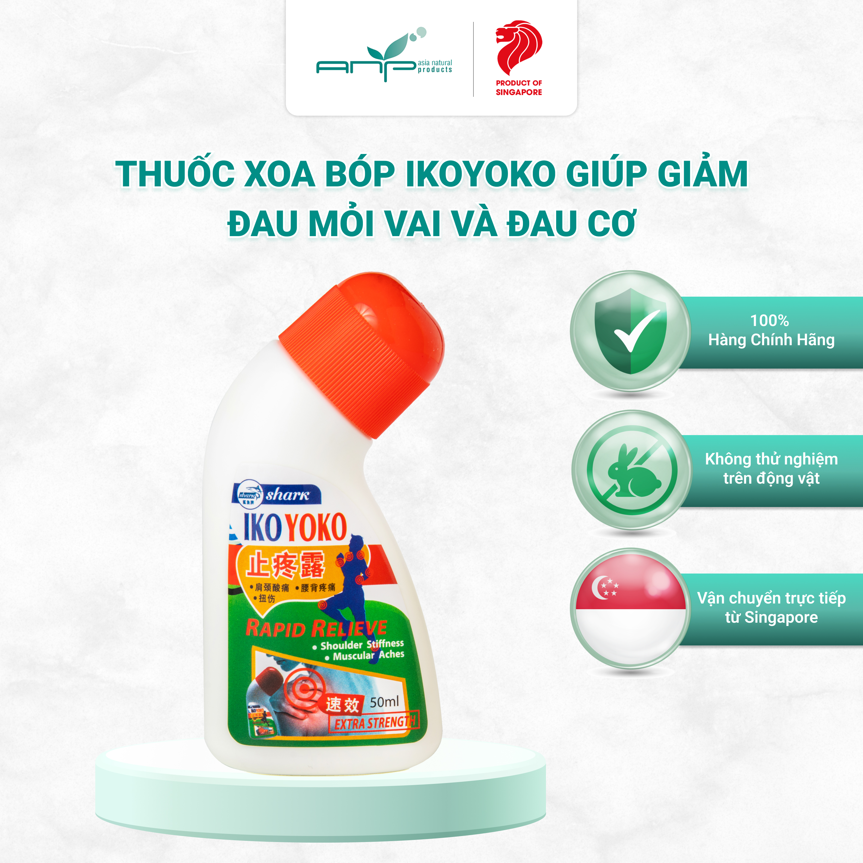 Dầu Xoa Bóp Singapore Thảo Dược Với Khả Năng Thẩm Thấu Cao Ikoyoko Hỗ Trợ Giảm Đau Mỏi Vai Và Đau Cơ Thương Hiệu Cổ Truyền 50ml