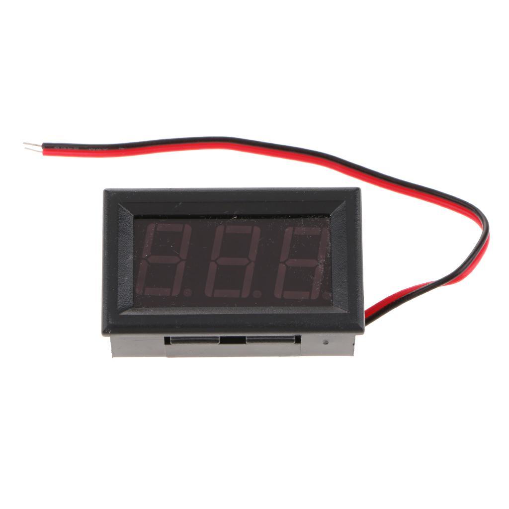 2 Pcs DC 5V-120V Voltmeter LED Panel Digital Voltage Meter Green+Blue 48 x 29 x 22mm