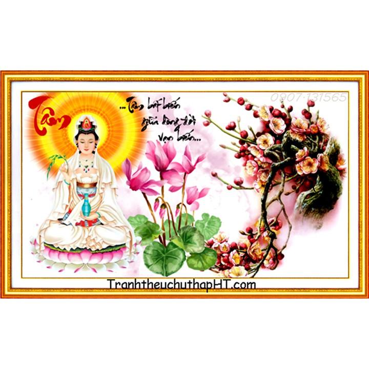 Tranh thêu chữ thập Phật Tâm LV3297 - tự thêu