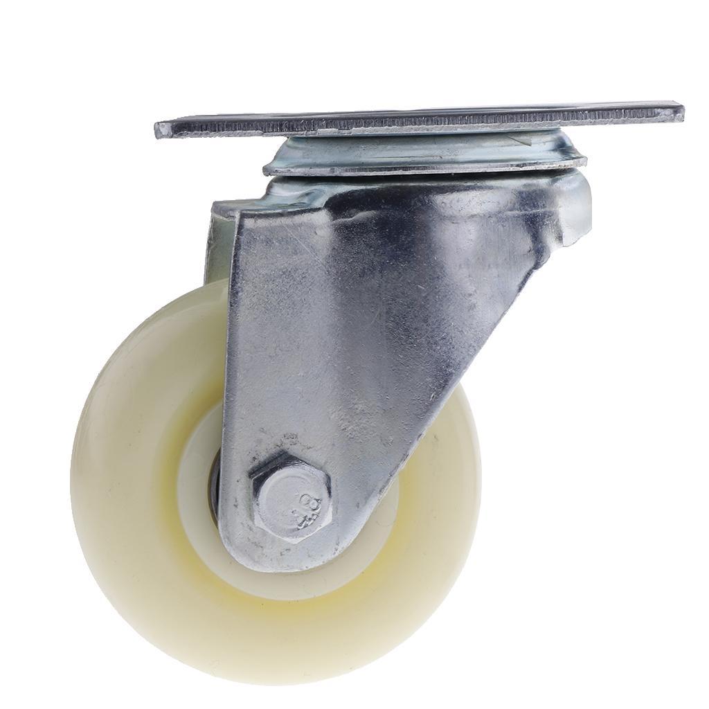 3Inch White PP Swivel Plate Caster Wheels 90kg 200lbs Trolley Cart