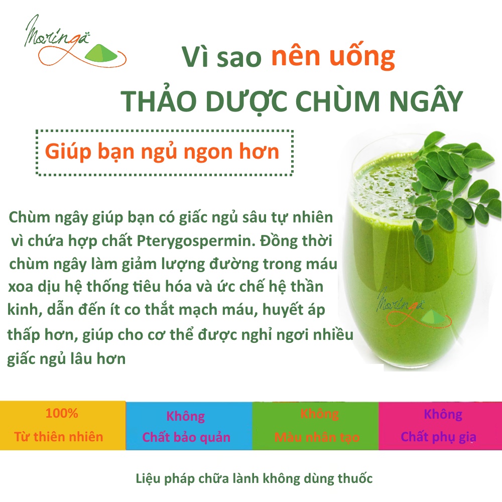 Bột Chùm Ngây Moringa - Thảo dược giúp tăng sức đề kháng, phòng ngừa loãng xương, hỗ trợ điều trị tiểu đường, đau nhức xương khớp, ổn định huyết áp, đẹp da