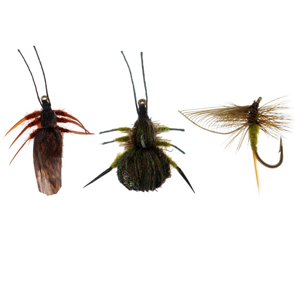 Fly Fishing Lure Flies Bass Salmon Trout Insects Baits Floating Flies