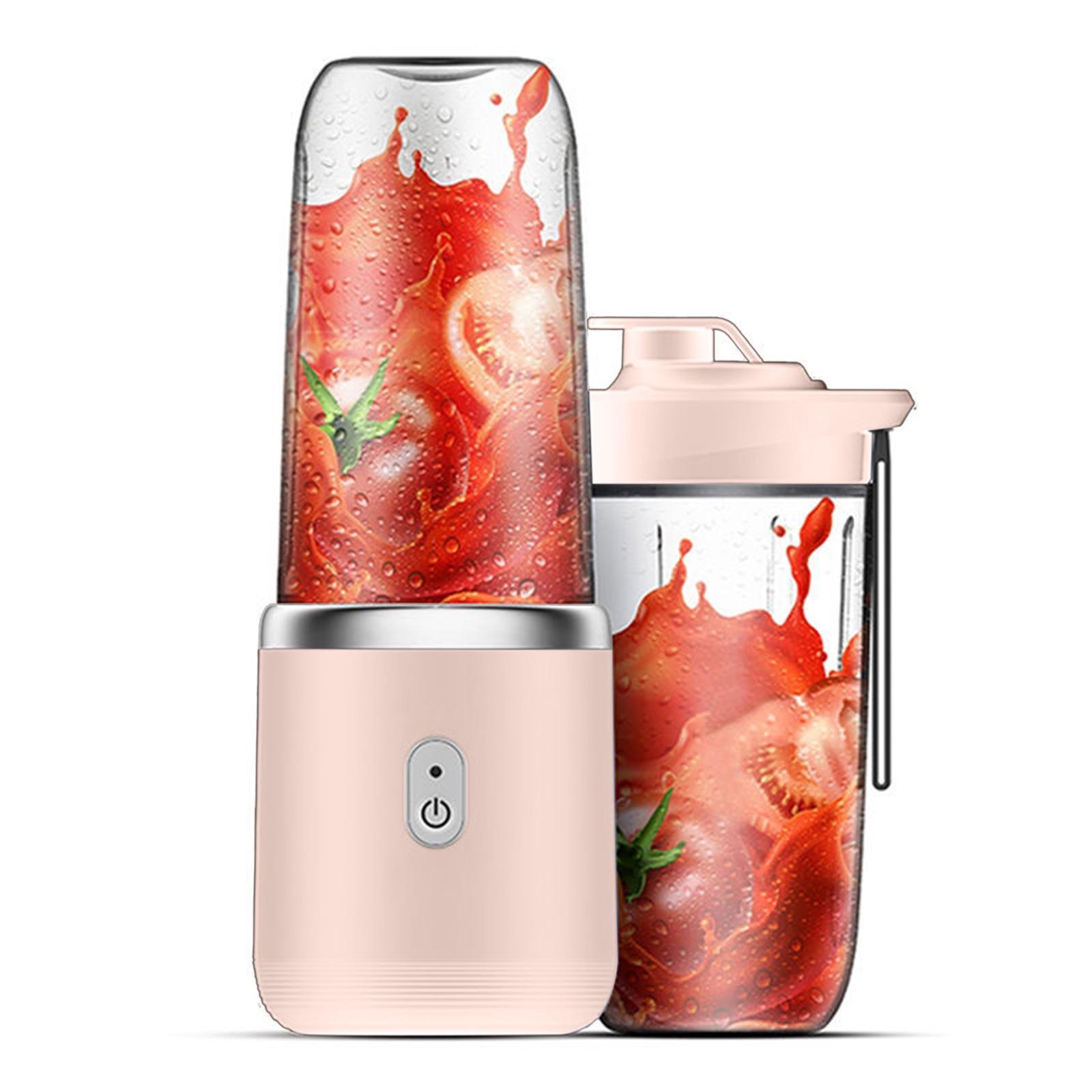 6 Blades Mini Juicer Cup Extractor, Fruit Squeezer, USB Rechargeable, 400ml Portable Blender for Shakes Smoothies Baby Food Fruit Machine
