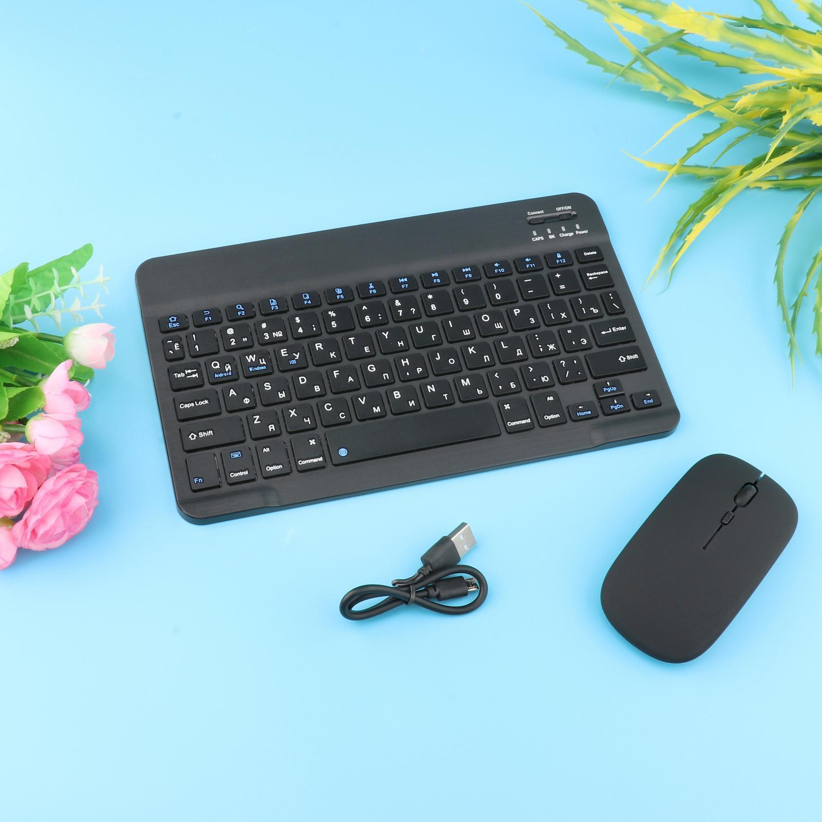 Portable Bluetooth Keyboard with Mouse 78 Keys French for Tablet Smartphone