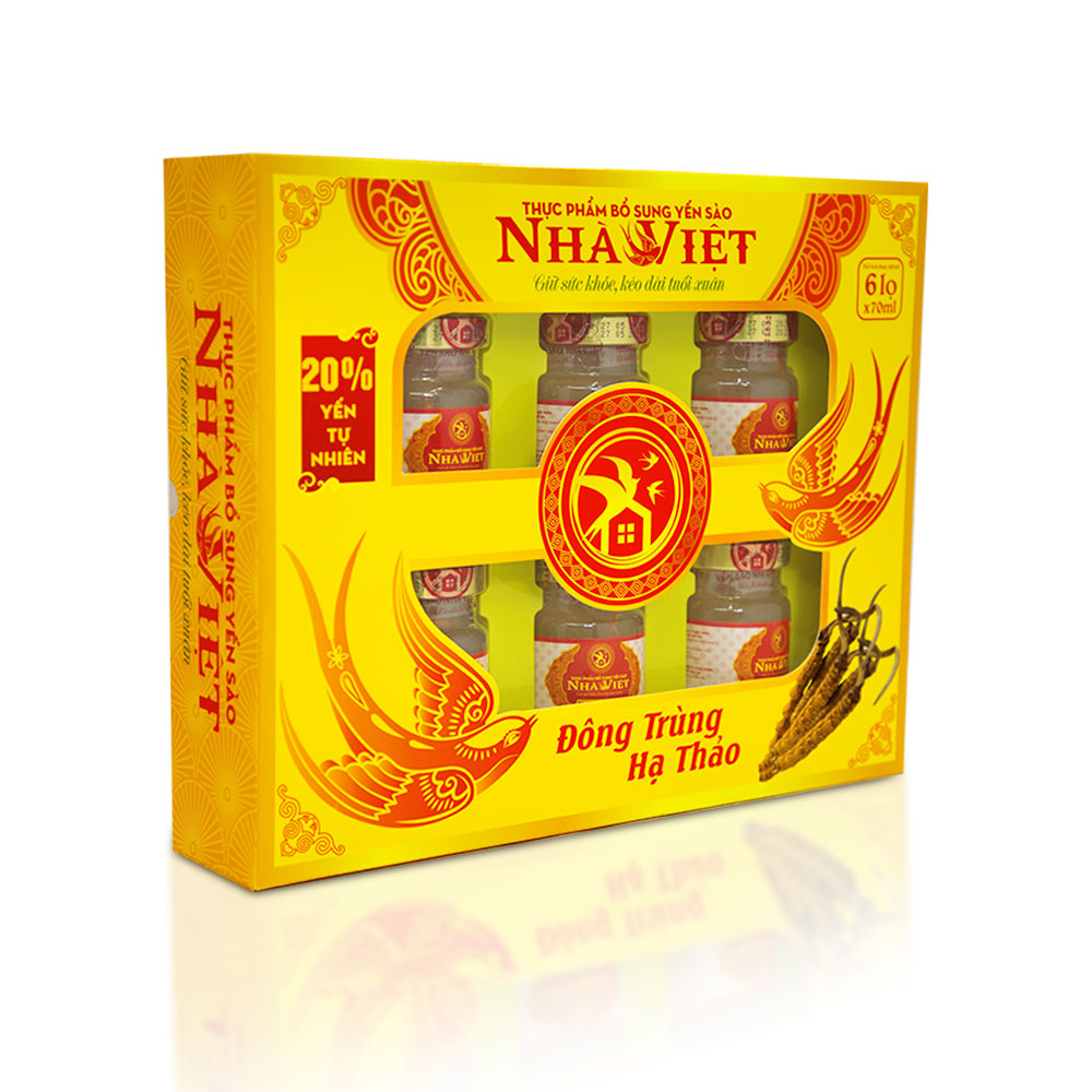 Hộp Yến Sào Nhà Việt 20% (6 lọ x 70 ml) - Đông Trùng Hạ Thảo