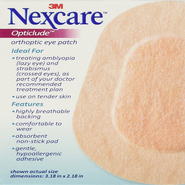Combo 3 hộp miếng dán mắt chữa nhược thị 3M Nexcare cỡ lớn, sản xuất tại Canada