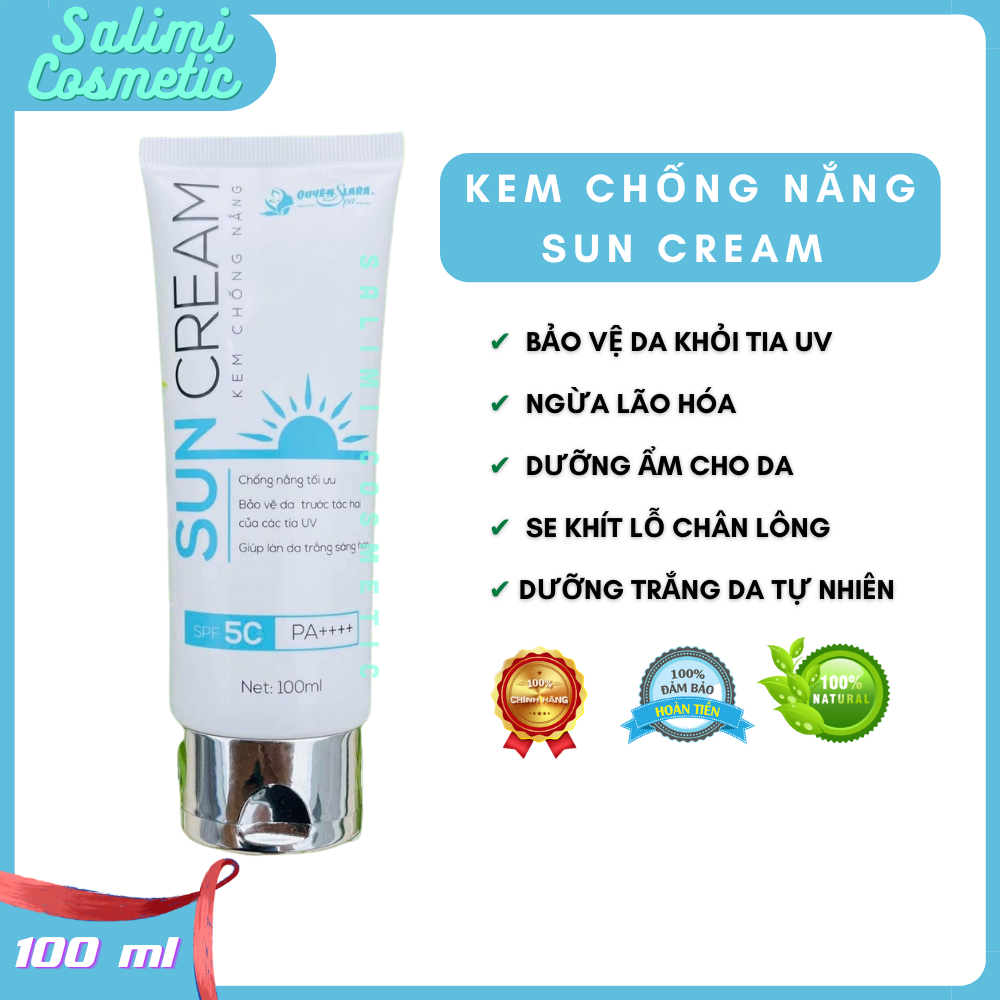 Kem Chống Nắng SUN CREAM 100ml, Chống Tia Cực Tím SPF 50+, Tăng Độ Ẩm &amp; Dưỡng Chất Cho Da, Bảo Vệ Da Khỏi Tác Hại Bên Ngoài