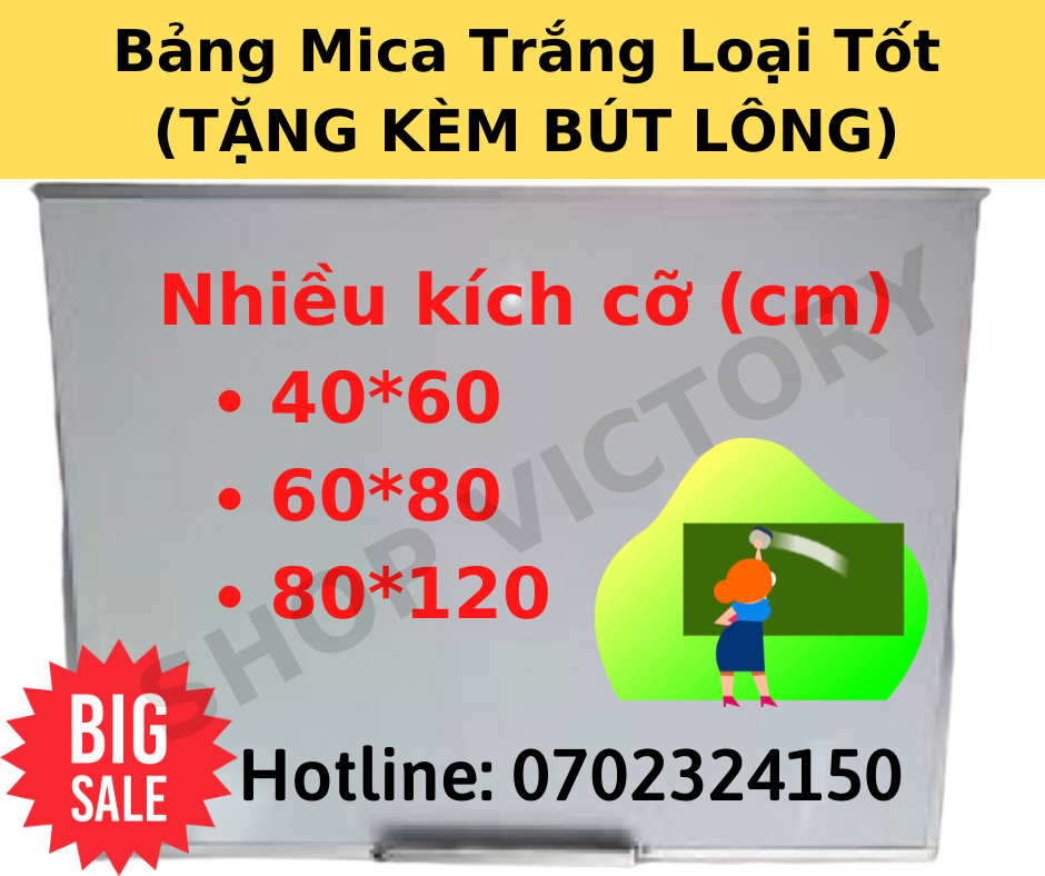 Bảng Mica trắng Mica Ngoại • Bảng trắng Treo Tường • Bảng viết bút lông, Bảng thông báo