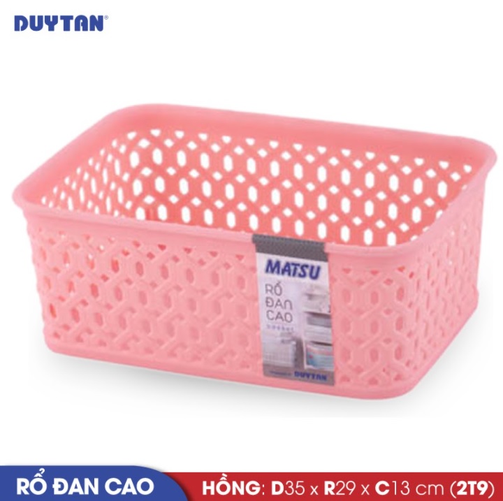 Rổ đan cao nhựa  Duy Tân Matsu 2T9 (35 x 29 x 13 cm) - 12118 - Giao màu ngẫu nhiên - Hàng chính hãng