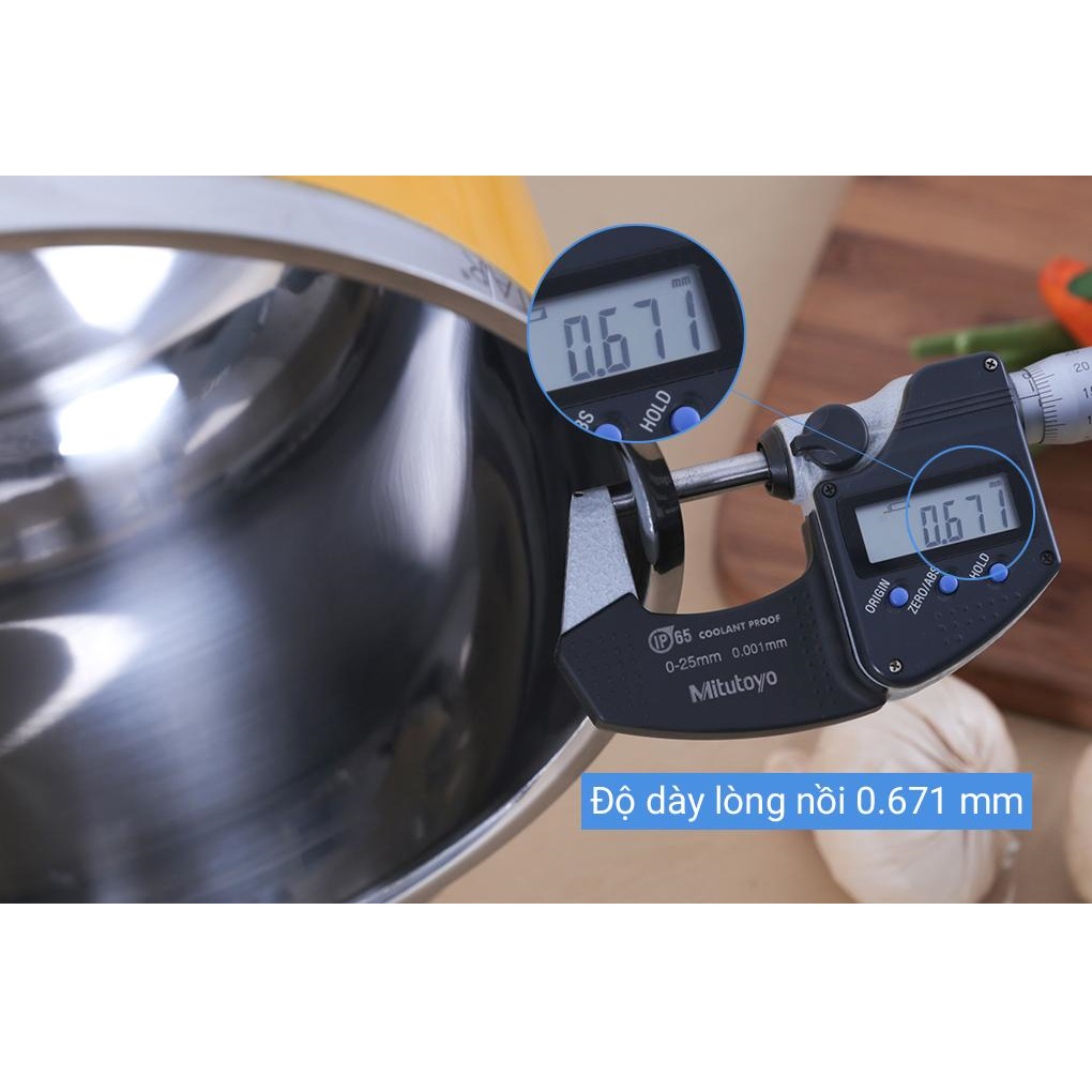 Nồi Inox Sơn Thân Cool Quai Inox 3 Đáy 24cm Fivestar N24-3DM - Hàng Chính Hãng