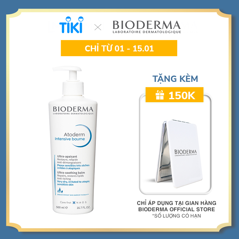 Kem dưỡng ẩm chuyên sâu cho da rất khô và viêm da cơ địa Bioderma Atoderm Intensive Baume - 500ml