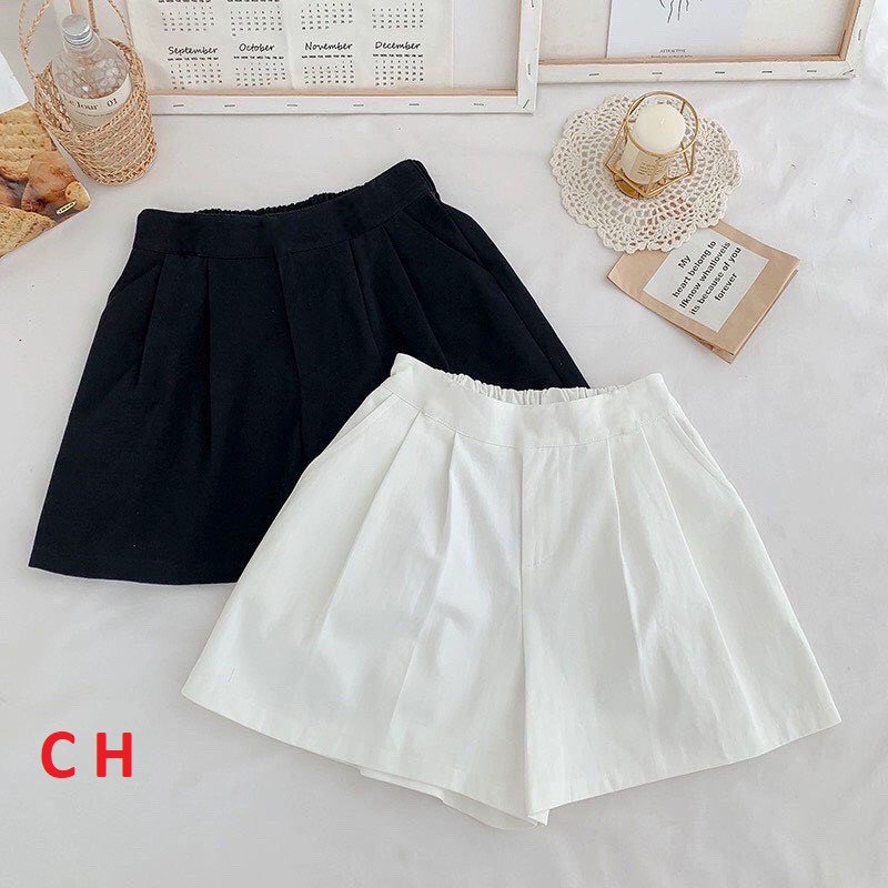 (Ảnh thật) Quần sooc kaki lưng chun giả váy