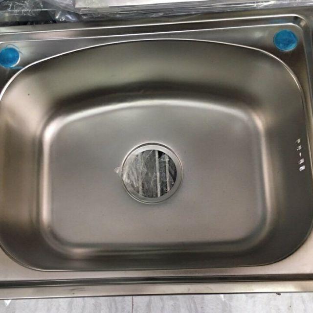 Combo chậu chén inox 201 một hộc + vòi rửa chén inox 304 lạnh