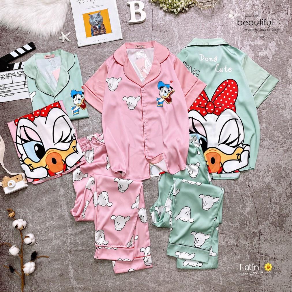 Freeship Đồ Mặc Nhà Pijama Lụa Latin TN Quần Dài Freesize - HÀNG CAO CẤP