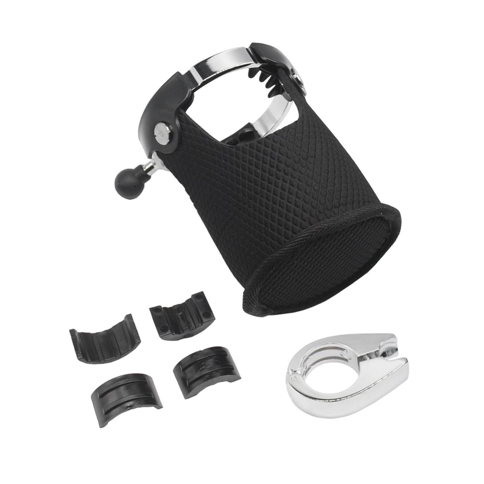 Universal Motorcycle Cup Holder Handlebar Mount Adjustable Metal Rack Drink Water Bottle Holder for Boat Armrest Bike Canoe